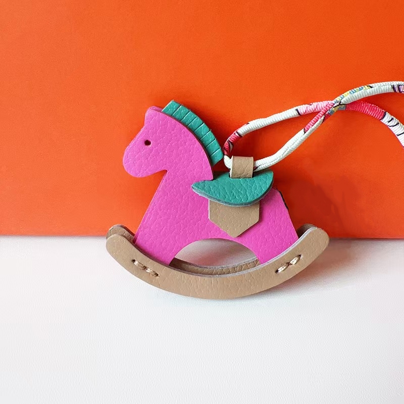 Mini Rocking Horse Bag New Sheepskin Hand-sewn Creative Cute Pony Pendant Car Rearview Mirror Charm Keychain