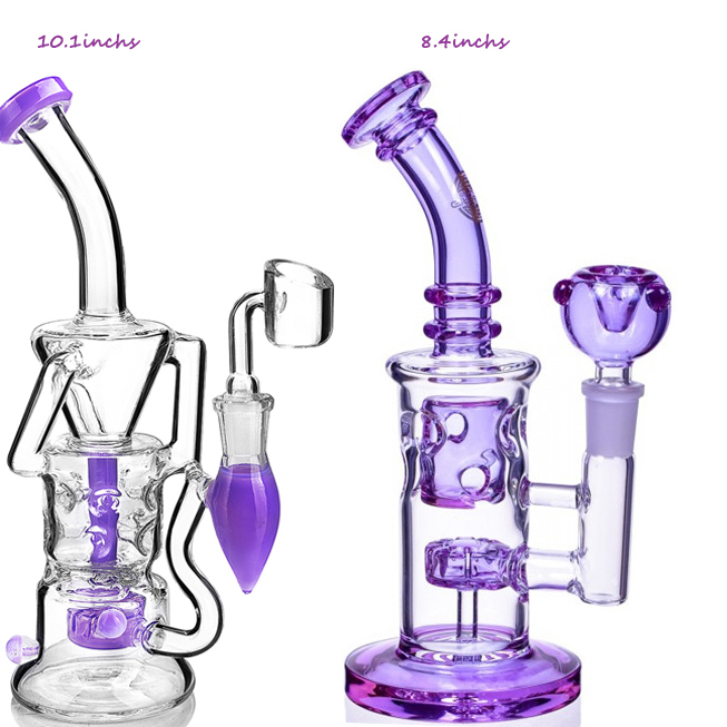 Thick Glasses Bong Recycler Smoking Glass Water Pipes Bubbler Oil Hookahs Water Bongs With 14mm Banger