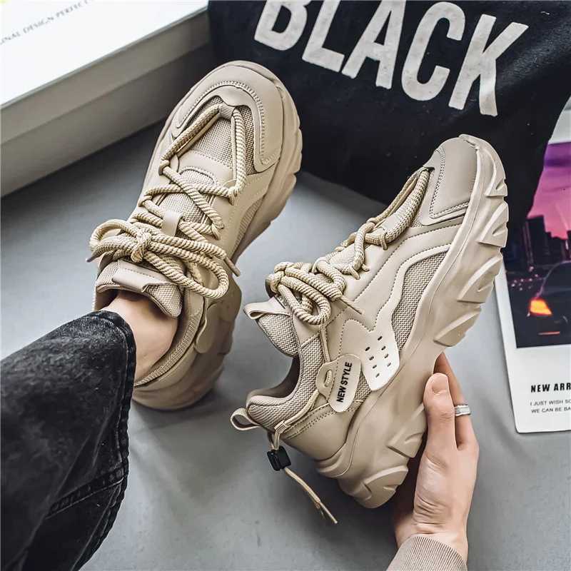 Mens Thick Sole Sport Shoes Simple Fashionable Casual Sneaker High Quality Rubber Plastic Male Athletic Shoes Chunky Sneakers W250920 - view 4