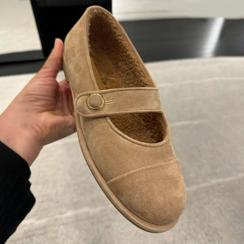 Suede Ballet Flats Slingback Loafer Leather Loafers Women Designer Dress Shoes Mary Jane Ankle Strap Flat Ballerina Shoes Luxury Shoe 755