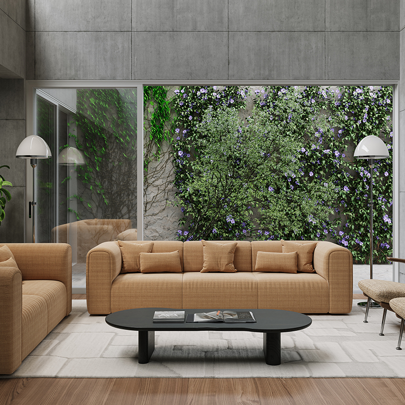 Living Room Furniture Modern Rust - Orange Three - Seater Honey Pot Sofa, Perfect for Contemporary Homes