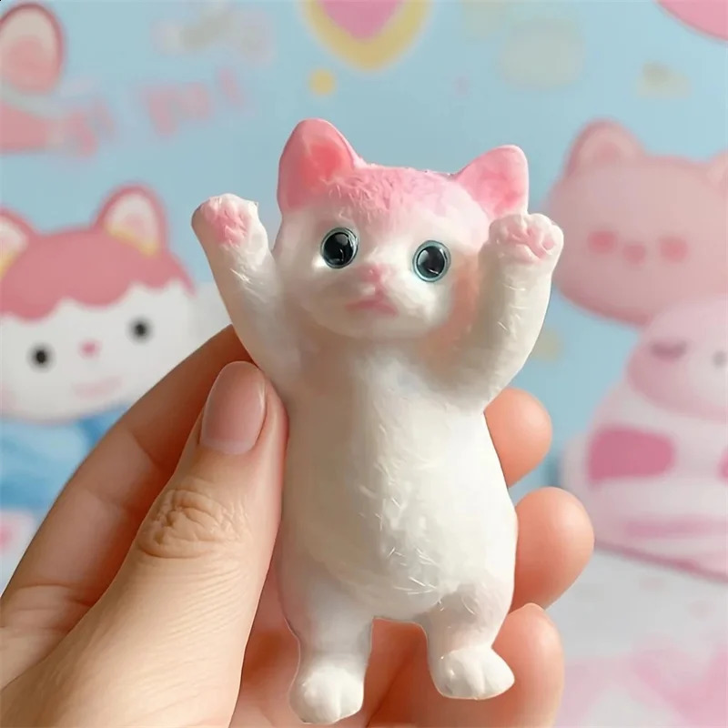 Cat Squishy Squeeze Toys Kawaii Handmade Cat Animal Fufu Sensory Toys Party Favors Gifts for Adults Kids 250919