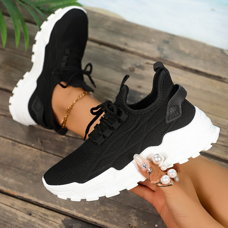 Women's Sports Casual Flyknit Thin Mesh Shoes Comfortable Breathable Lightweight