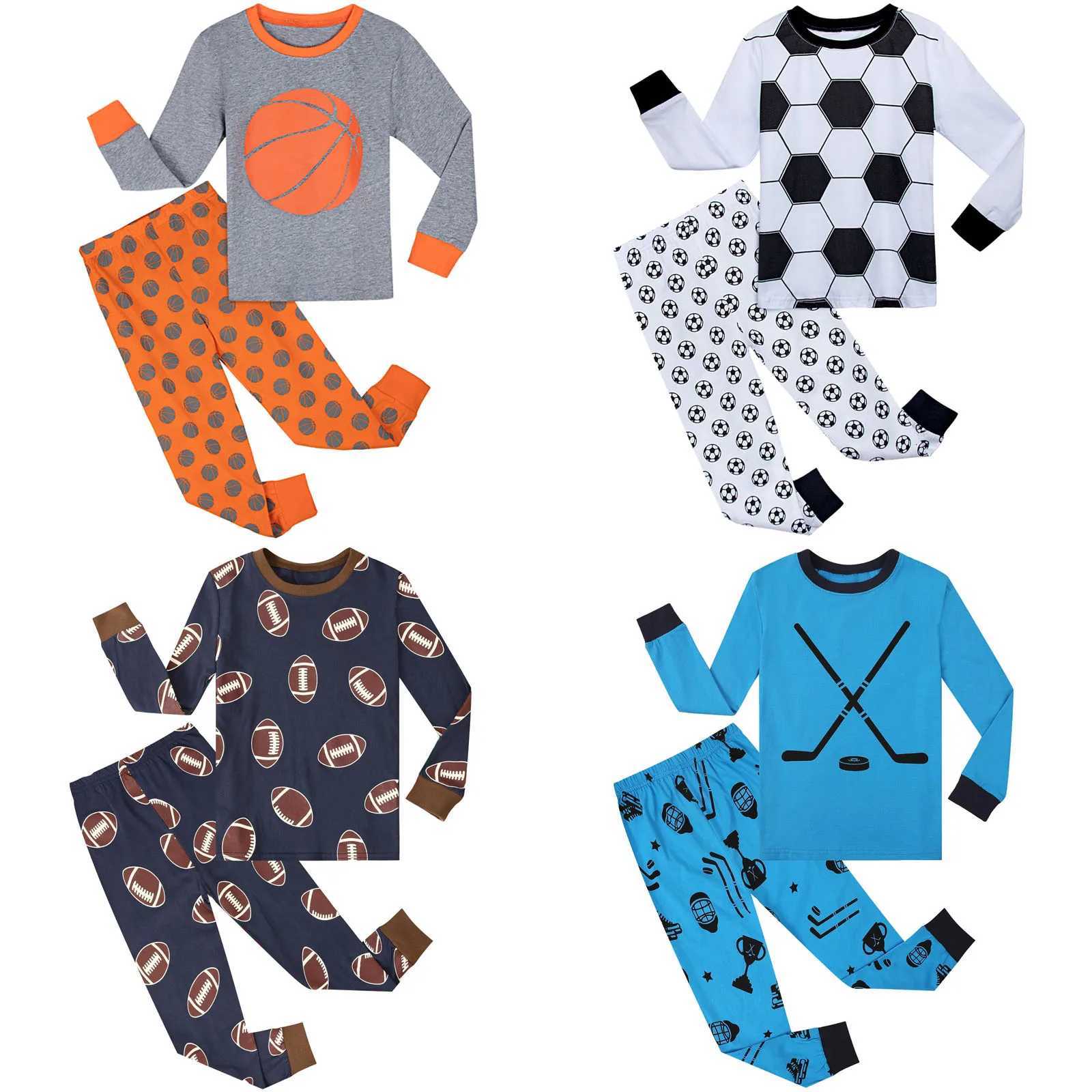 Kids Boys Football Pajamas Set Child Sport Theme Pyjamas Toddler Girls Rugby pijama Cotton Christmas PJS 214 Years X250920