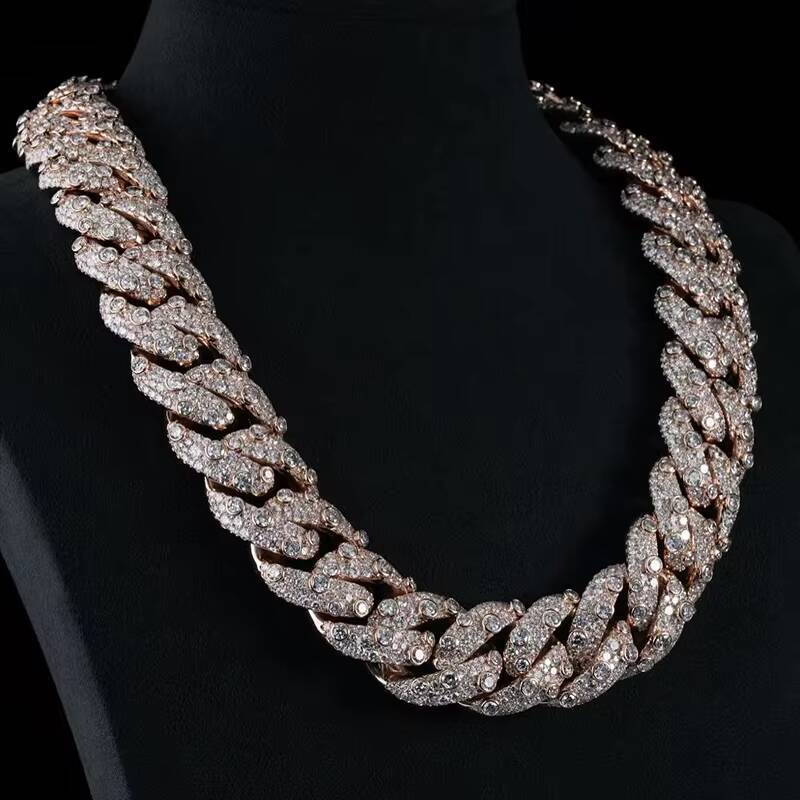 Moissanite Hip Hop Jewelry Gra Certificate Moissanite Cuban Link Chain Iced Out 15mm 925 Sterling Silver Mens Moissanite Chain