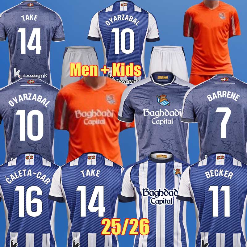 2025 2026 TOP Real Sociedad Soccer Jersey BARRENE OSKARSSON OYARZABAL ZUBIMENDI Football Shirt BECKER TAKE 25 26 camiseta de futbol ZAKHARYAN Men kit kids