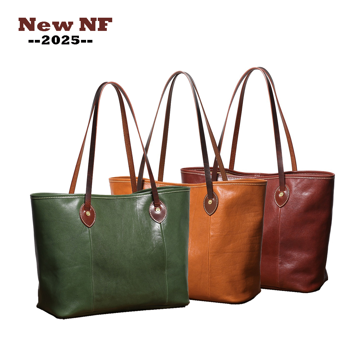 OC469M75 Women's Bags New NF Fashion Genuine Leather Customization Letter Plaid Casual Tote Business Shopping Bags