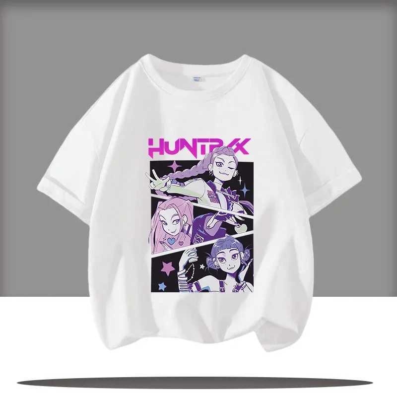 Cute Cartoon Saja Boys Tshirts Kpop Demon Hunters T Shirt Kids Boy Girl Summer Short Sleeve Round Neck Tops Childrens Clothing Z250919