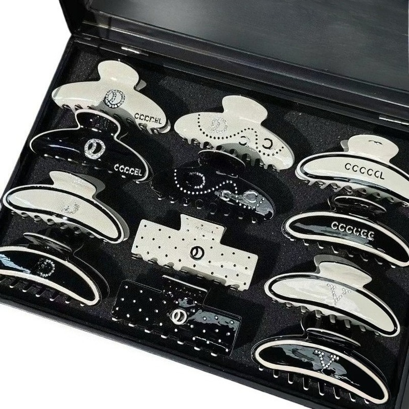 Fashion Designer Hairpins Letter Hairpins Boutique Hairpin Jewelry Women's Diamond Hairpin Hair Claws Luxury Hair Accessories Classic Black and White
