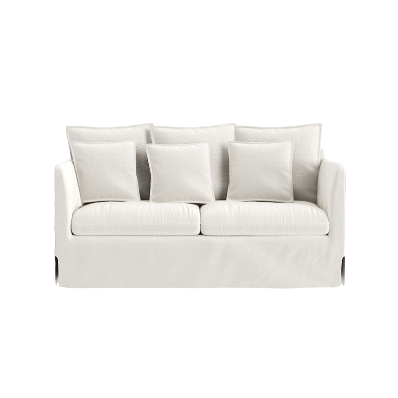 Living Room Furniture Refined Cream Double - seater Ripple - effect Couch, Perfect for Modern Home Aesthetics