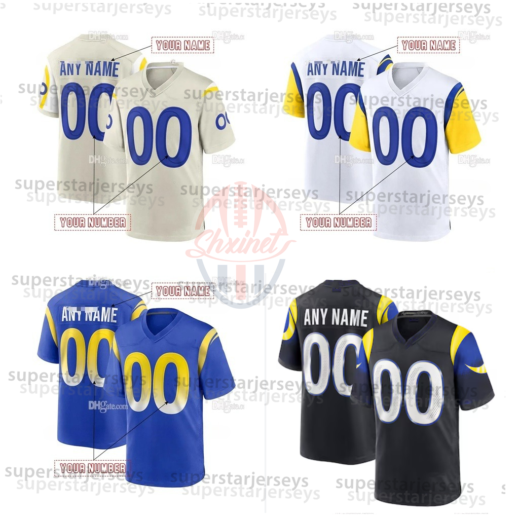 Custom 2025 Rivalries jerseys Matthew Stafford Kyren Williams Aaron Donald Puka Nacua avante Adams Christian Rozeboom Jaylen McCollough Stetson Bennet
