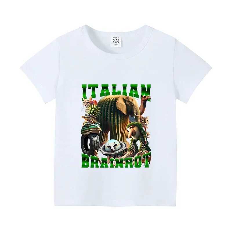 Italian Brainrot Animals Kids Tshirt Cappuccino Assassino Short Sleeve Tops for Kids Funny Meme Cute Tee Summer Clothing Z250919