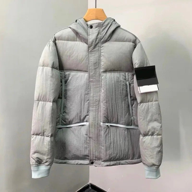 Brand men topstoney puffer jacket coat parkas 21fw metal nylon down cotton jacket warm embroidered Cuff Coat parka Size