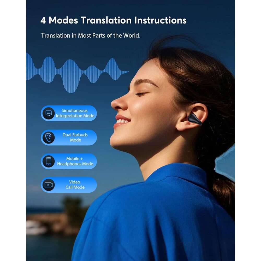 Boytond AI Translation Earbuds Real Time 144 Languages 60H Playtime Translator Ear Buds Audifonos Traductores Ingls Espaol Wireless Earphones Bluetoot