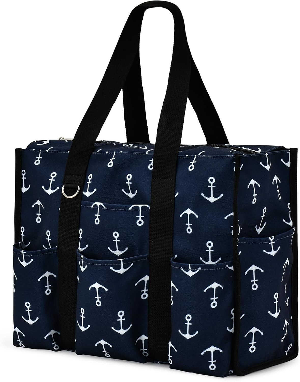 Becokan Large Tote Bag for Women Waterproof with 12 Pockets Top Zipper Closure Utility Teacher Nurse Bags for Work SchoolZ250920