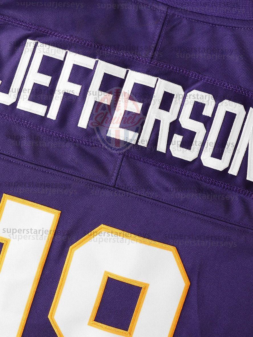 Factory Outlet Custom Football Jersey Jefferson McCarthy Moss Addison Hockenson Smith Men Women Youth Embroidered Design Polyester