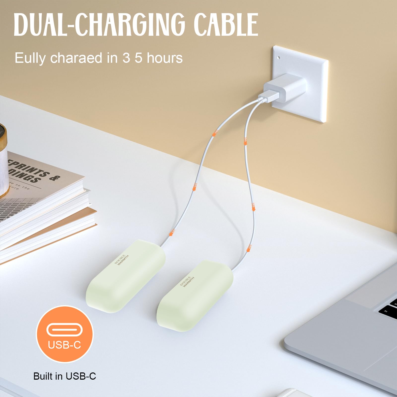 TYPE-C Portable Rechargeable Heating Pad - Adjustable Warmth Settings w/ Long-lasting Battery Life-A401