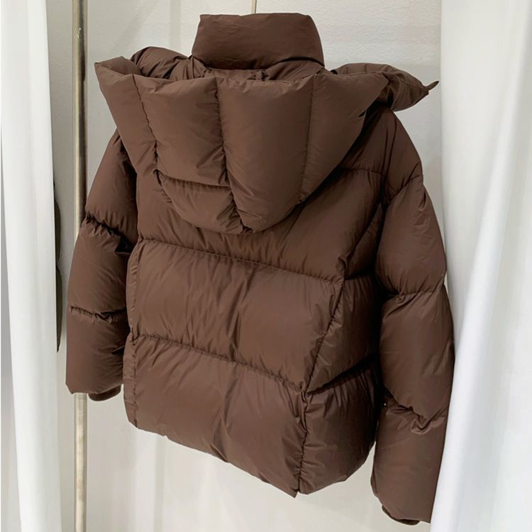 Womens Brown Jacket Parkas Warm Thick Long Sleeve Paddle Coat Fashion Turtle Neck Coat 2000s Winter Clothing R241107