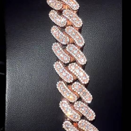 16mm Hiphop Cuban Link Chain Iced Out VVS Diamond 925 Sterling Silver Miami Bling Moissanite Cuban Chain