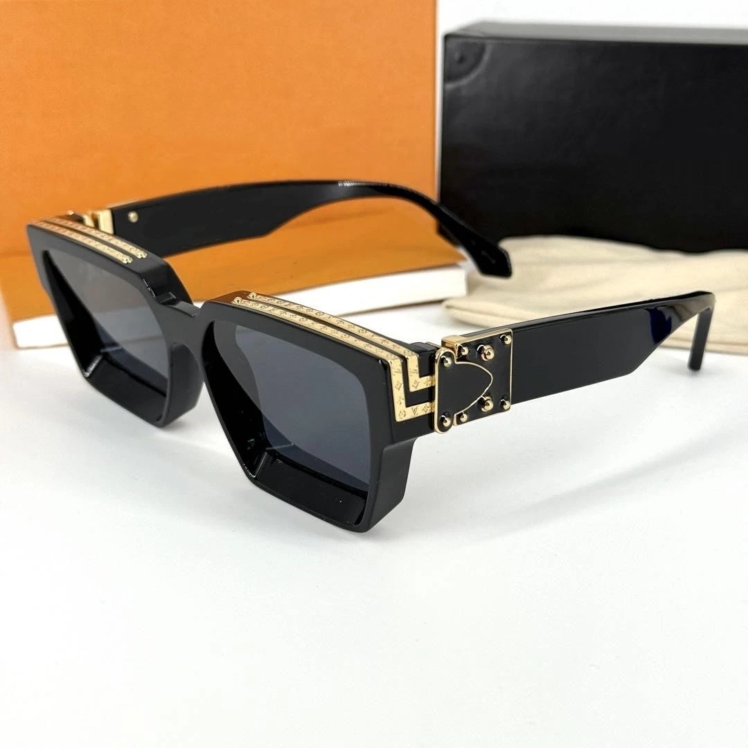 Luxury MILLIONAIRE Sunglasses for men and women square full frame Vintage unisex Shiny Gold good sell plated Top quality96006