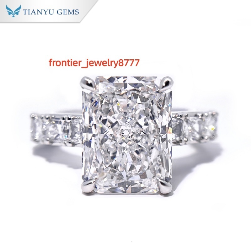 Tianyu Gems Lab Diamond D VS1 Radiant Cut Cvd with PT950 Engagement Ring Forwomen Birthday Gift