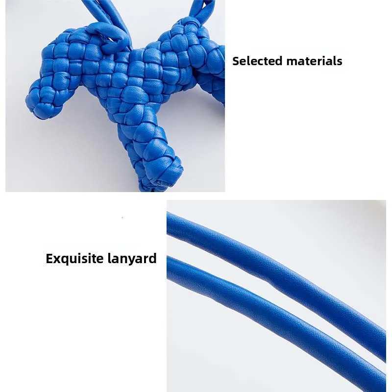 Woven leather dog charm for womens bag keychain pendant animal ornament decoration bag accessories Z250920