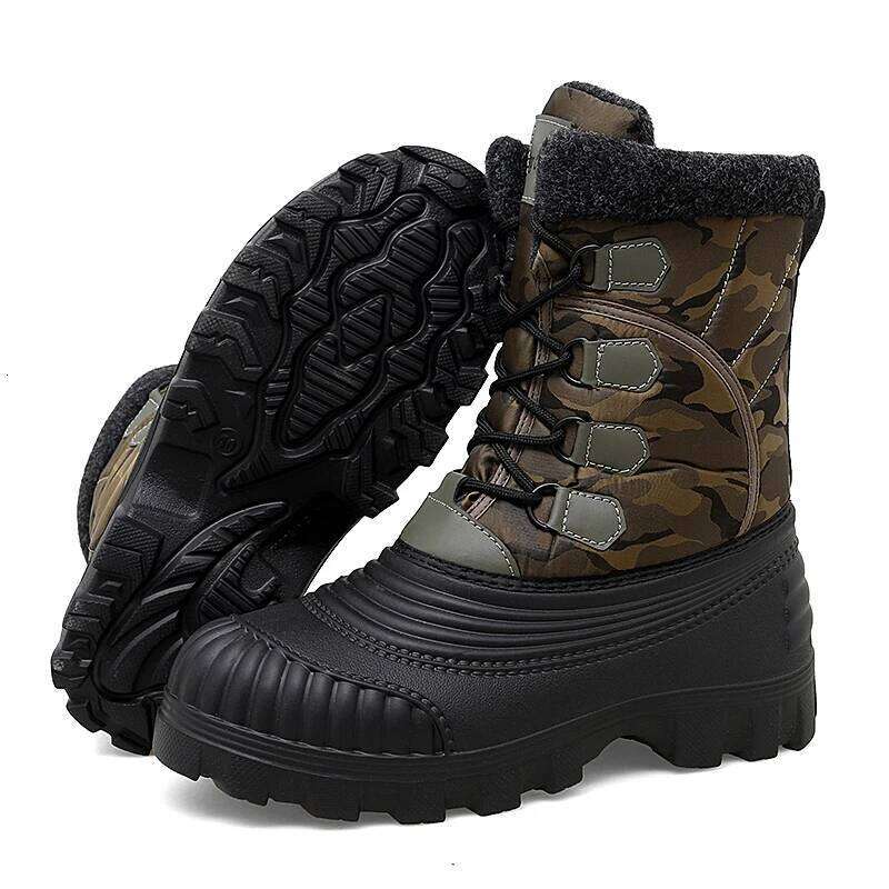 Winter Mid-calf Duck for Men Warm Snow Waterproof Hunting Working Boots Mens Camouflage Outdoor Shoes