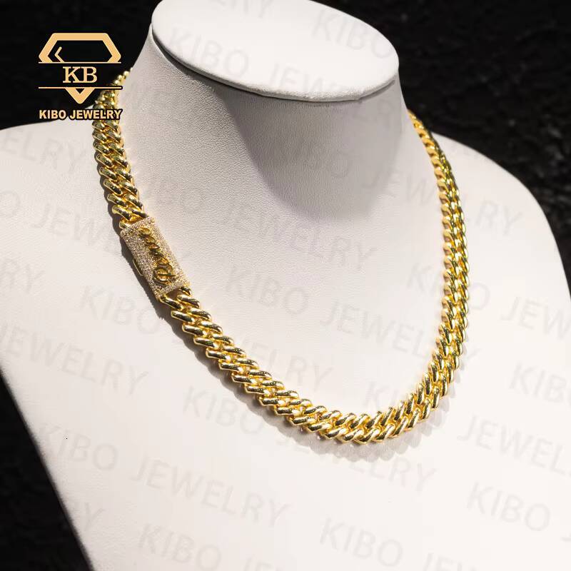 2025 Customized Trend Make Hip Hop Jewelry Rapper Vermeil Finish Chain Big Thickness Heavy Miami Cuban Link Chain for Man