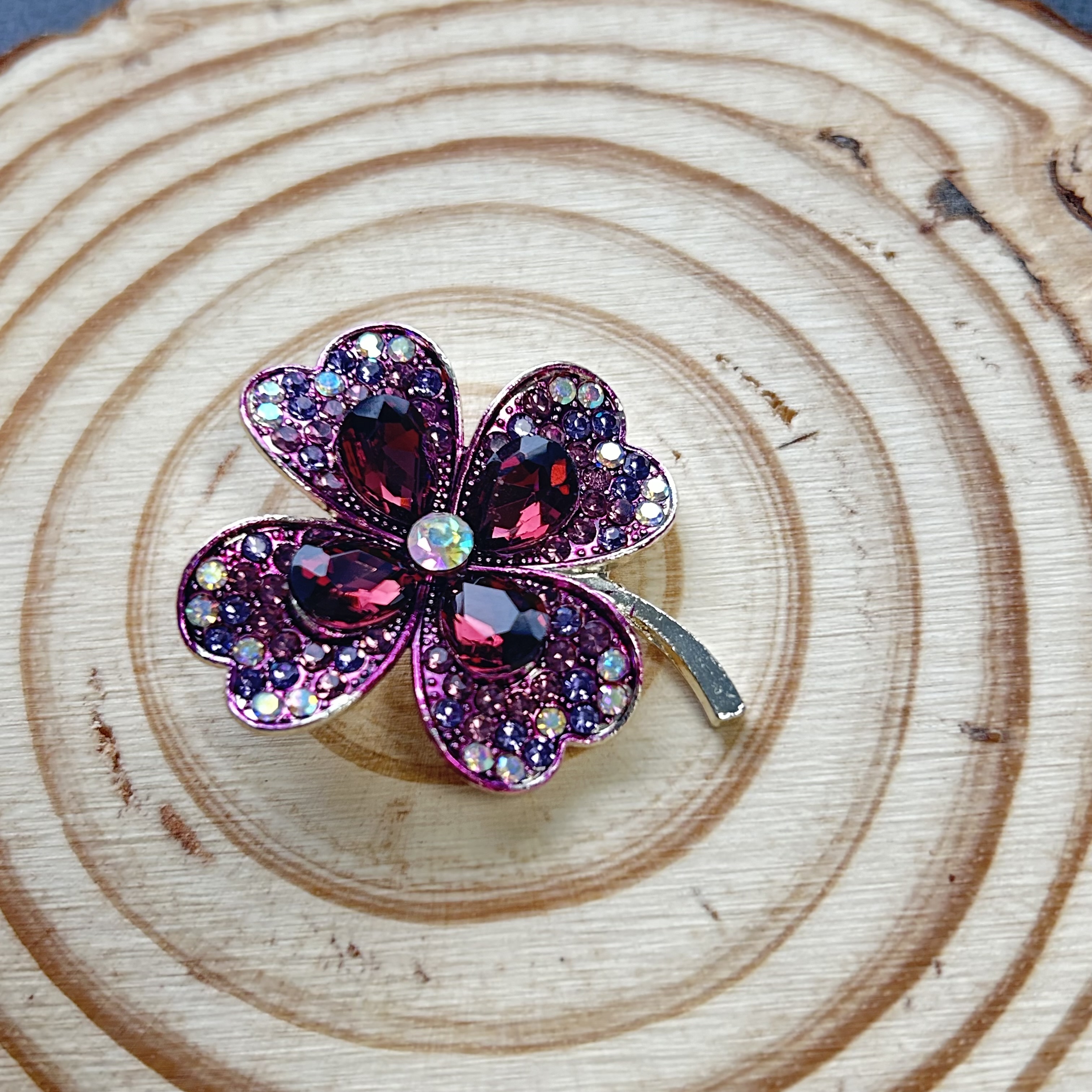 Trendy Rhinestone Exquisite Small Four-leaf Clover Chinese Style Brooches for Women Luxury Designer Jewelry Luxury Temperament Niche High-end Brooch A