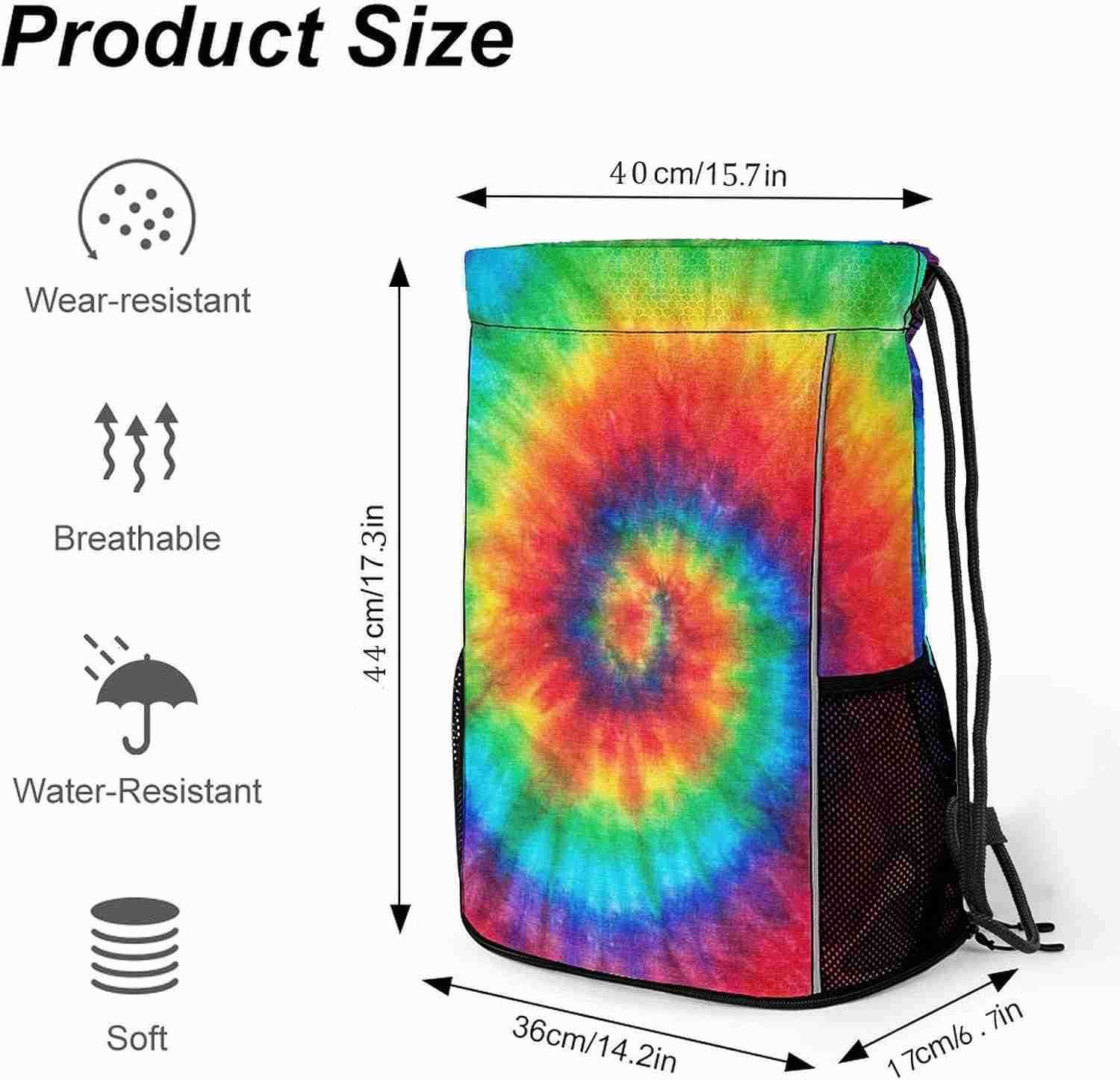 Tie Dye Drawstring Backpack Gym Bag With Shoe Compartment String Bag Sport Beach Swimming Sackpack For Women MenZ250920
