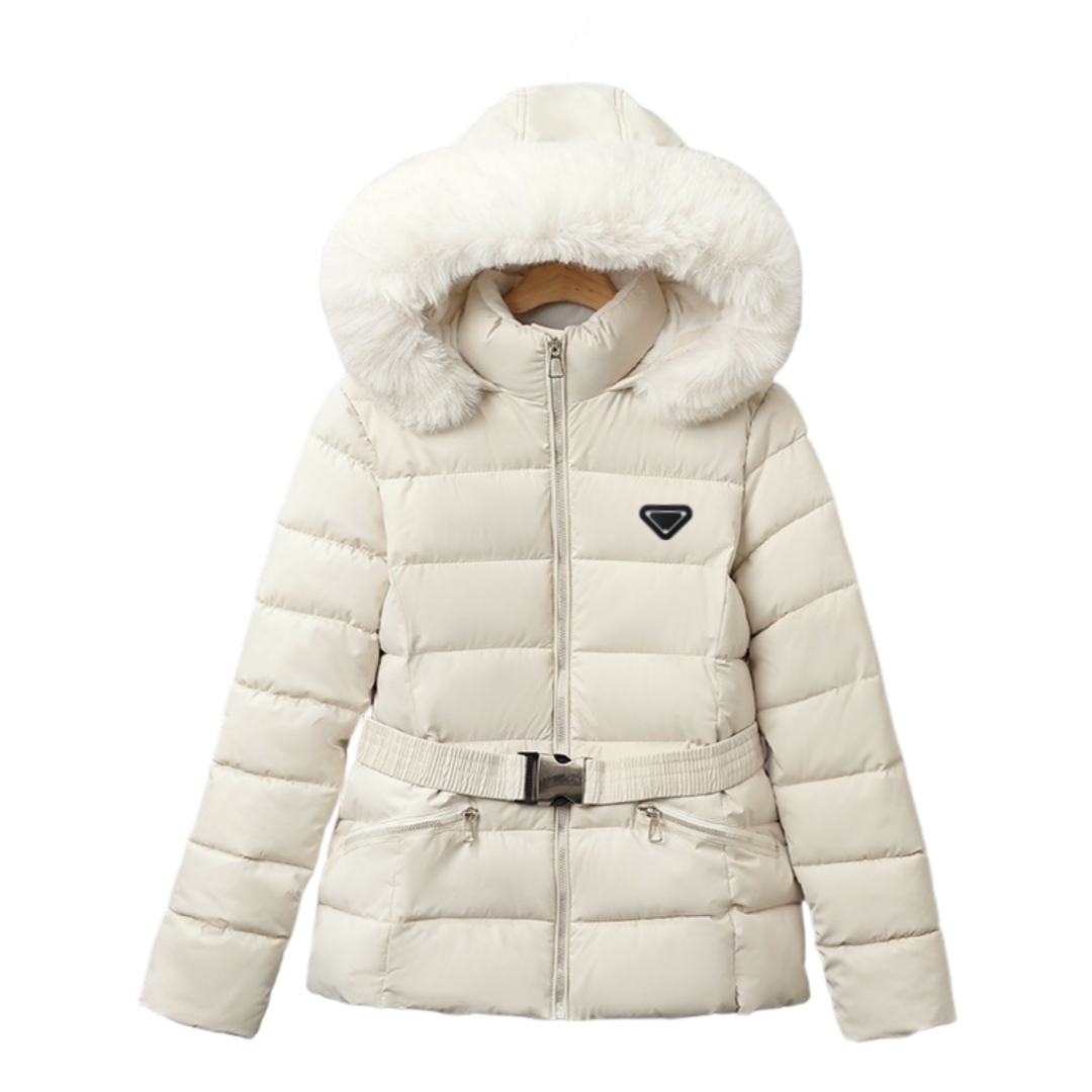 Designer Down Coats Women's Down Cotton Jacket Parkas Fashion Lady Thickened Short Big Fur Collar Outerwear Coats Outdoor Hooded Down Jacket