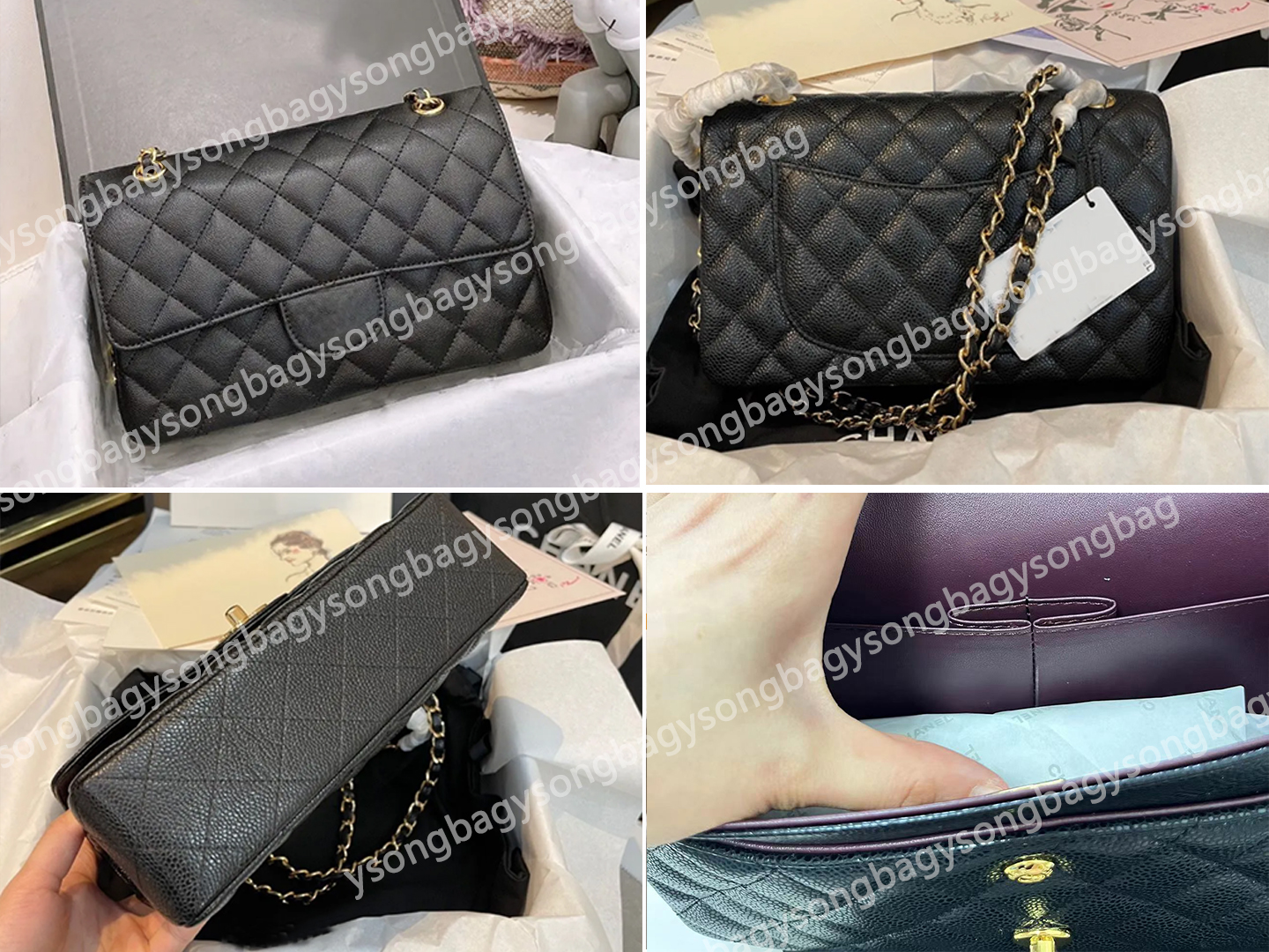 10A Top Tier Quality quality Designer bag Classic Style Double Flap Bag Luxury Real Leather Caviar Lambskin Classic Purse Quilted Handbag