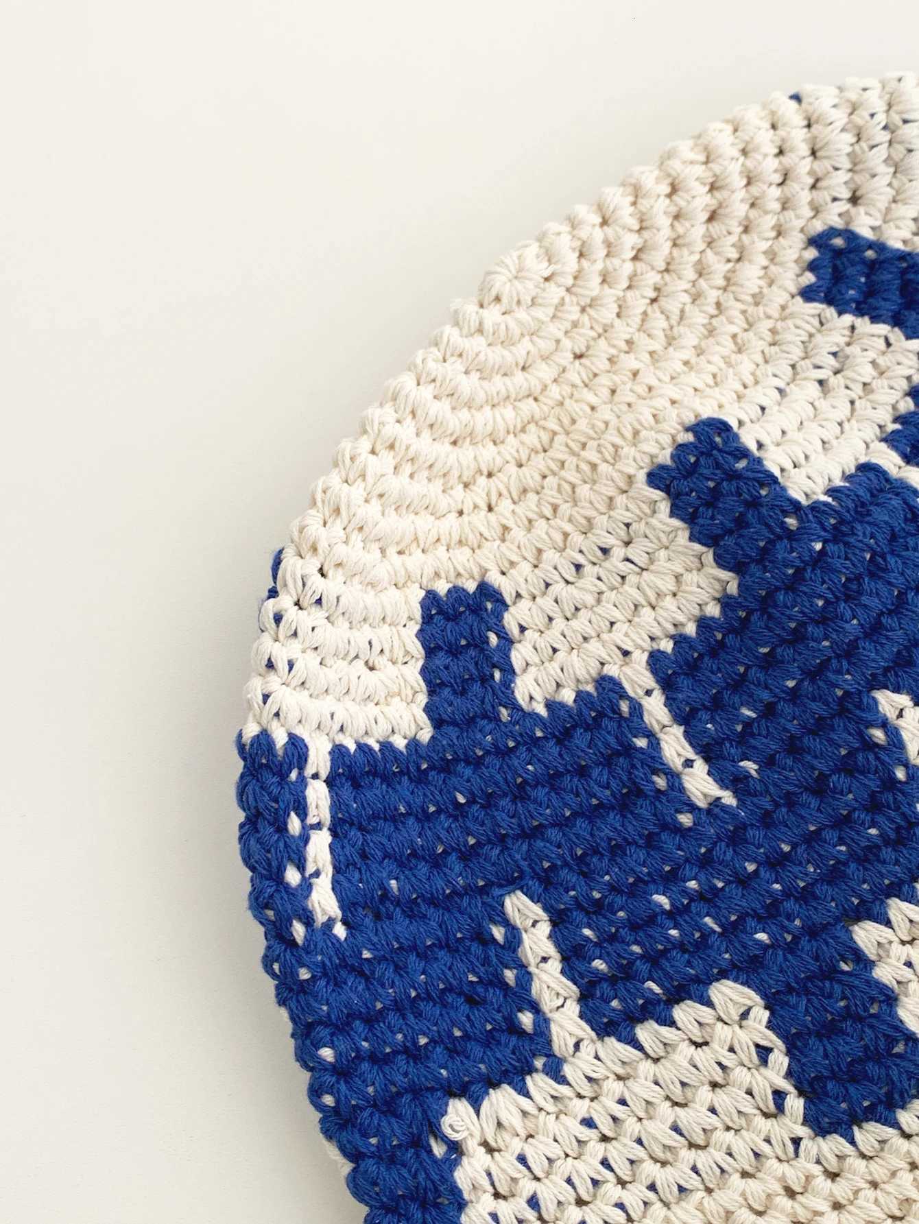 Contrast Color Fashionable Retro Handmade Crocheted Fisherman Hat for Wen New Autumn and Winter Simple Retro Hollow Basin Hat Y250920