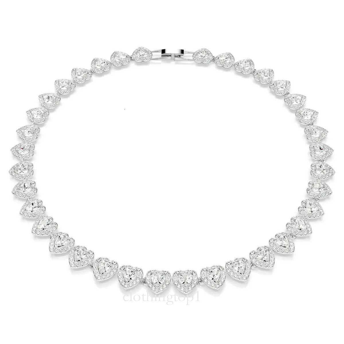 Swarovksi Necklace Designer Necklace Fashion Series Set Heart Shaped Single Diamond Button Necklace High Quality Luxury Charm Version Necklace 0b9