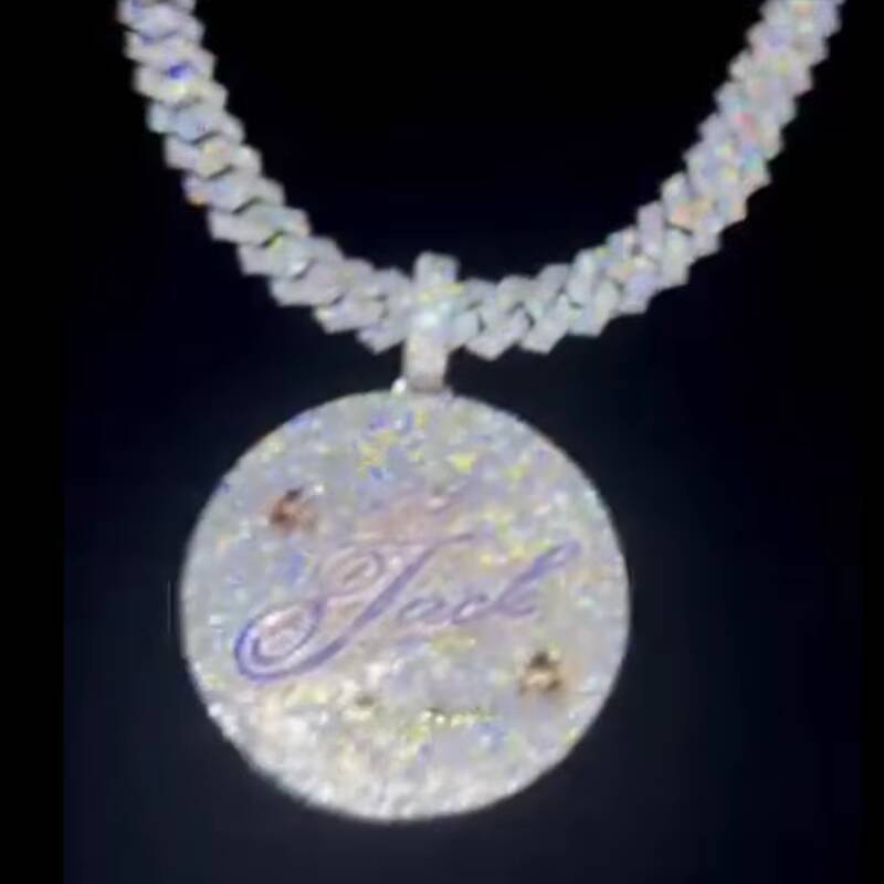 Fashion Hip Hop Luxury Iced Moissanite Jewelry Customized Trend Sterling Silver Diamond Pendant Necklace Bling