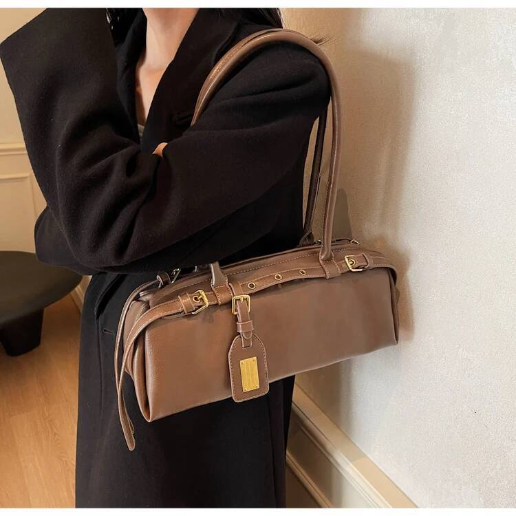 French Retro Style Women s Shoulder Bag Pu Pillow Bag Solid Color Soft Leather Women s Commuting Bag design Armpit Bag Women s Handbag Autumn New Desi