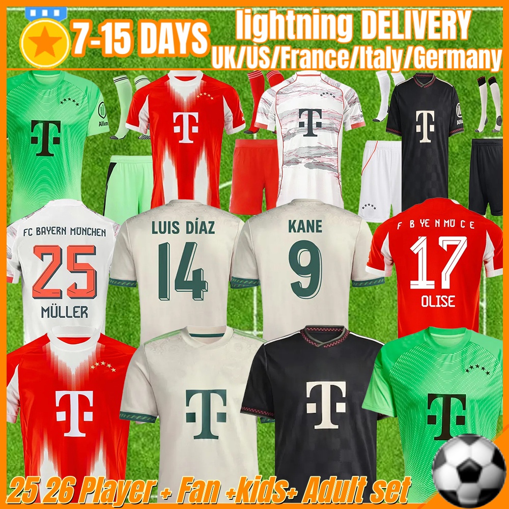 Bayern Munich 25 26 bayerns MUNICH Soccer Jerseys Muller Special KANE Luis OLISE Diaz MUSIALA KIMMICH Sane de Ligt J. Davies Coman Gnabry 25 football Shirt Men Kids kit