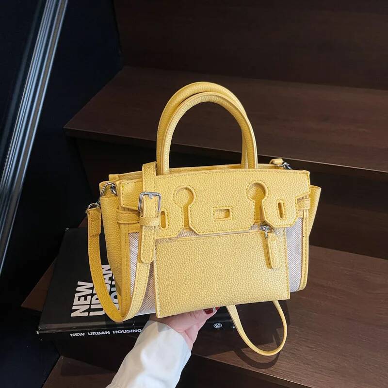 design New Color Blocking Splicing Women s Shoulder Bag Fashionable Niche Casual Commuting Bag Autumn New Designer Bag Women s Crossbody Bag
