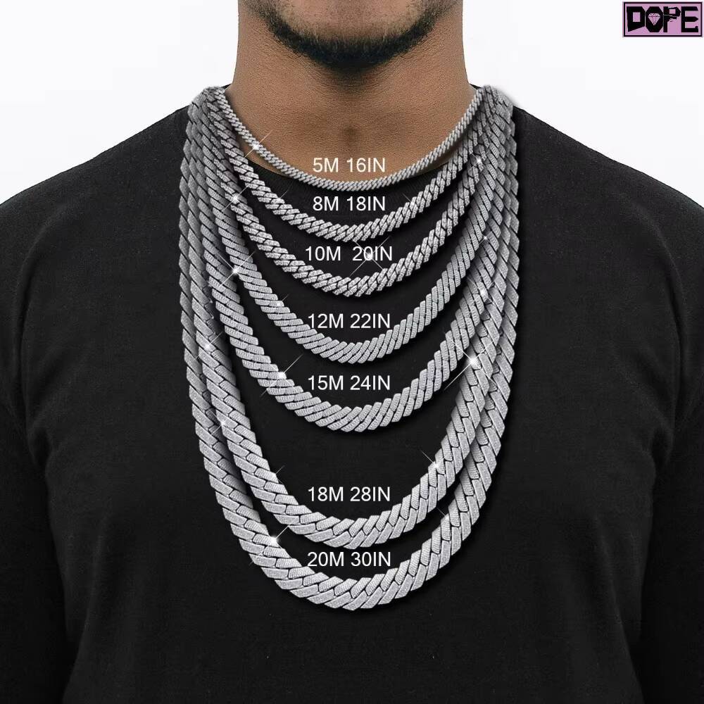 FaMoissaniteory Heavy 16mm Cuban Link Chain Miami Plain Hip Hop Necklace 14K 18K Gold Plating Cuban Chain