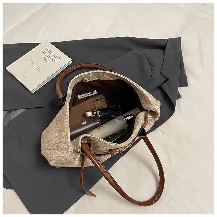 Leather Handbag With Simple Style Large Capacity Women s design Shoulder Bag With Zipper Women s Armpit Tote Bag Autumn New Designer Bag