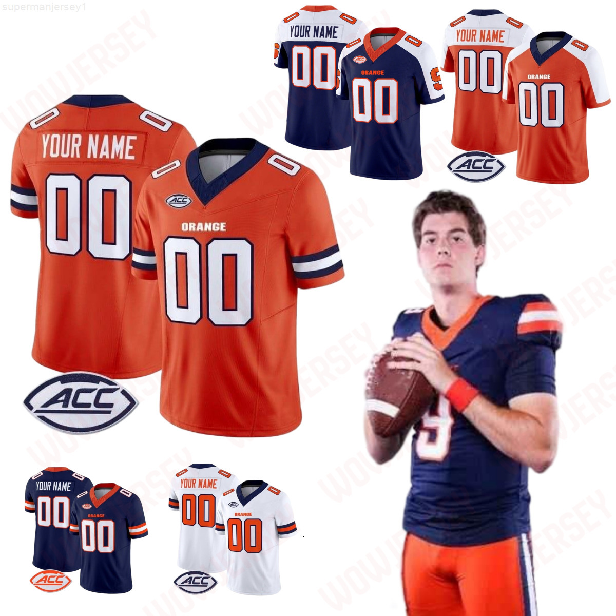 2025 Syracuse Orange Steve Angeli Football Jersey Austin Collins Anwar Sparrow Derek McDonald Will Nixon Rich Belin Umari Hatcher Tyshawn Russell Emanuel Ross