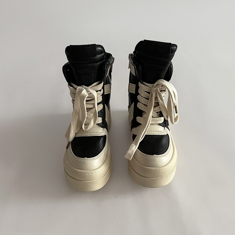 Designer lace up women's casual sports shoes, thick sole height increasing multifunctional white shoes, 2025 new model