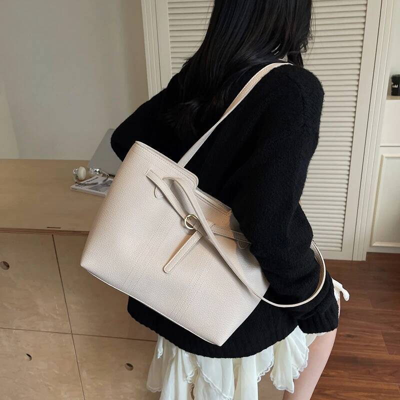 Fashion Trend PU design Leather Women s Shoulder Bag Handbag Large Capacity Solid Color Handbag Autumn New Designer Bag Versatile Commuter Bag