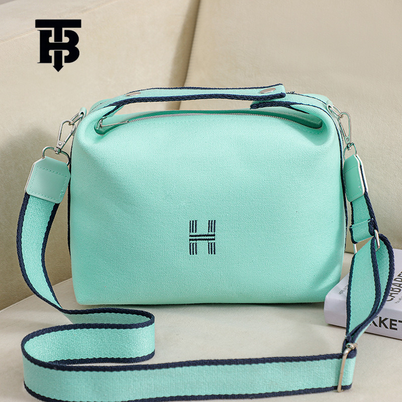 TB BHULAMTE Free Shipping New Designer Women's Bag 2025 INS Style Women's Solid Color Canvas Bag Large Capacity Simple Single Shoulder Art C