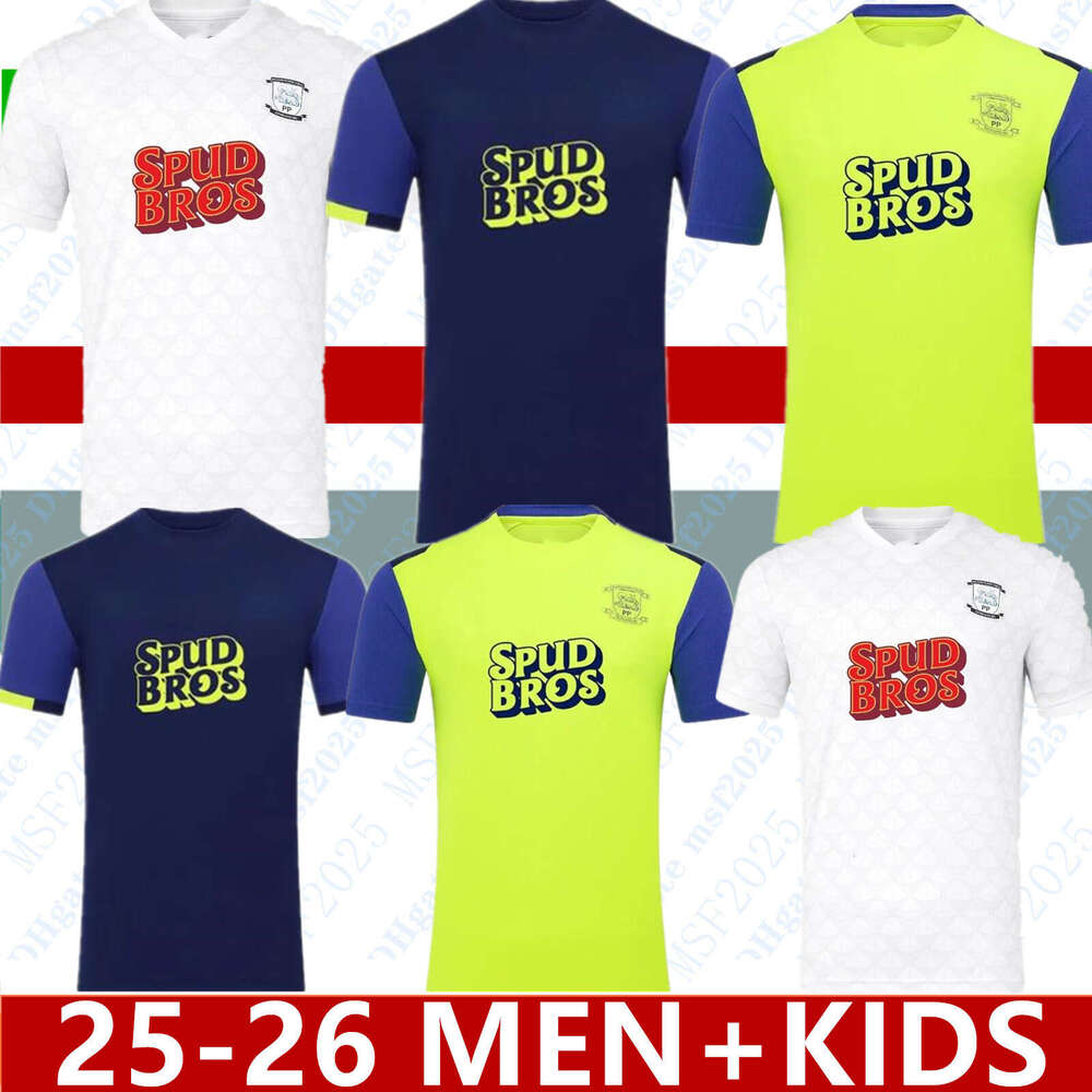 Kids 2025 26 Preston Third Football Shirt Kit Vintage 2024 2025 Home Away Soccer Jersey Mens kids kit Fans Tops Trikot EVANS FROKJAER GREENWOOD RIIS OSMAJIC Kea