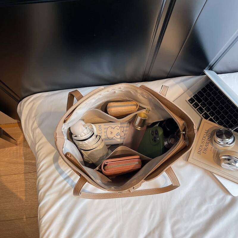 Fashion Trend PU design Leather Women s Shoulder Bag Handbag Large Capacity Solid Color Handbag Autumn New Designer Bag Versatile Commuter Bag