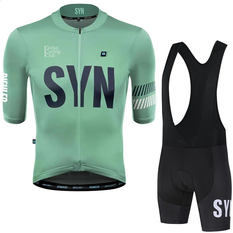 SYN Cycling suit set short sleeved mens cycling jersey breathable cycling bib sports shirt summer quick drying clothes 250920