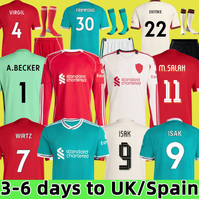 2025/26 Home Away Third Short Sleeve Jersey FOR WIRTZ ISAK EkitikE DIOGO J. M.SALAH Soccer Jerseys