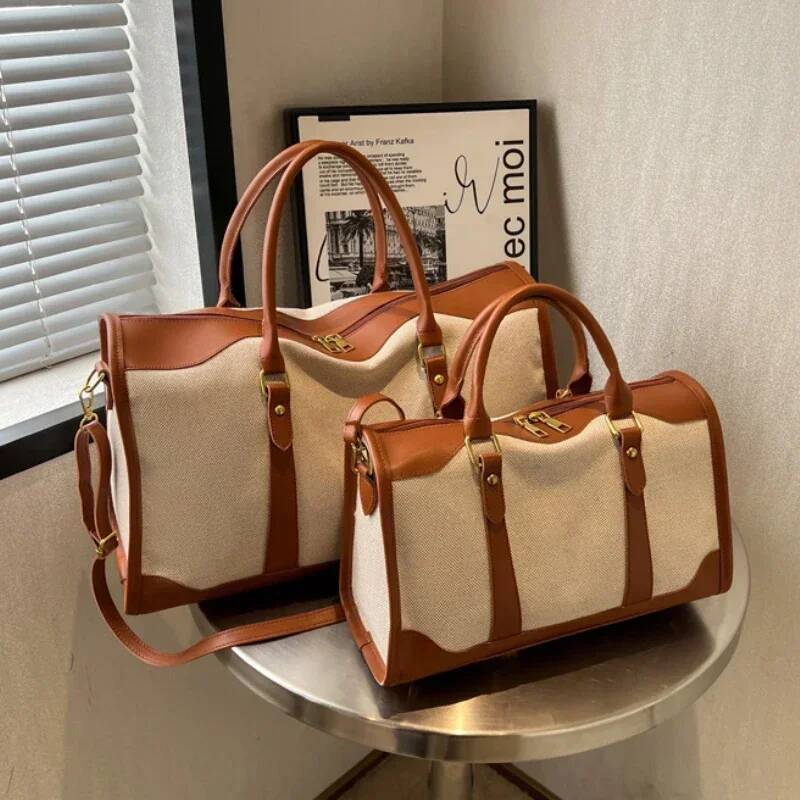 Travel Storage Handbag Retro Style Fitness Luggage Women s Crossbody Bag Nylon PU Women s design Shoulder Bag Autumn New Designer Bag