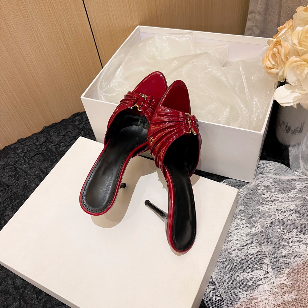 free shipping designer Metal-patterned fish-mouth thin-heeled high-heeled sandals with elegant style